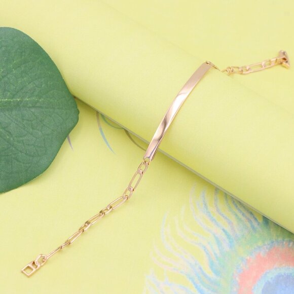 "Sleek Rose Gold Polished Chain Bracelet in High Quality Brass, XPBL1138 - Picture 7 of 13